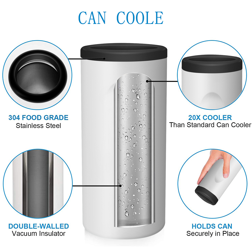 Amazon Hot Seller 15OZ/450ML Stainless Steel Can Cooler Double Wall Insulator Beer Slim Can Holder Tumbler